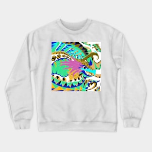 the octopus dragon under the deep sea ecopop kaiju Crewneck Sweatshirt